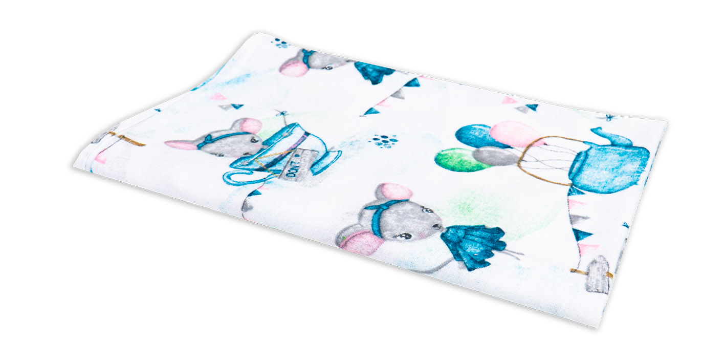 Pielucha flanelowa myszka balony